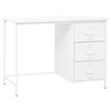 vidaXL Industrijska pisalna miza s predali bela 105x52x75 cm jeklo