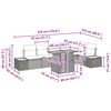 vidaXL Komplet za jedilnico v vrtu z blazino 7 pcs Bež in siva