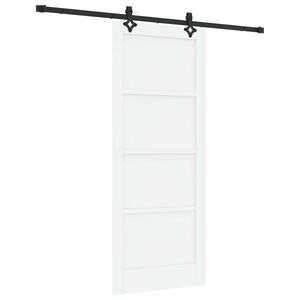 vidaXL Drsna vrata Bela in črna 83 x 202 cm Trdna borovina