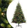 vidaXL Umjetno hinged božično drevo 300 LED Zelena 210 cm PVC in PE