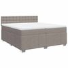 vidaXL Box spring postelja z vzmetnico taupe 200x200 cm blago