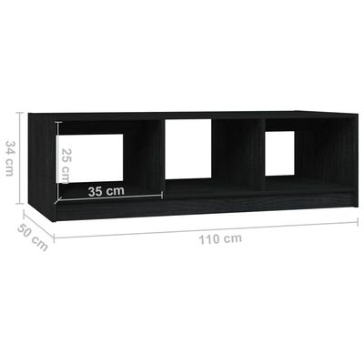 vidaXL Klubska mizica črna 110x50x34 cm trdna borovina