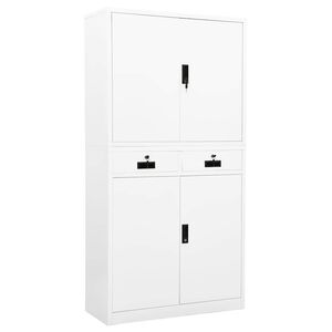 vidaXL Pisarni&scaron;ka omara bela 90x40x180 cm jeklo