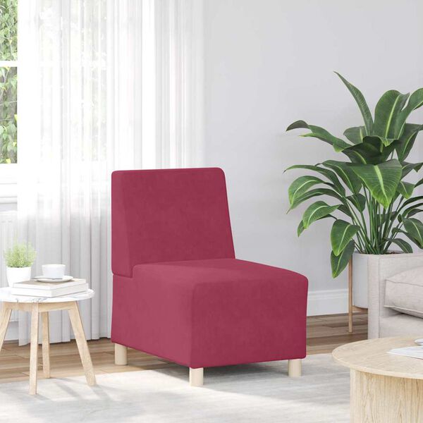 vidaXL Modularna sofa enota brez naslonov 2 pcs Vinorodna rdeča