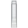 vidaXL Obokane gabion košare 3 kosa 300x50x200/220 cm pocinkano železo