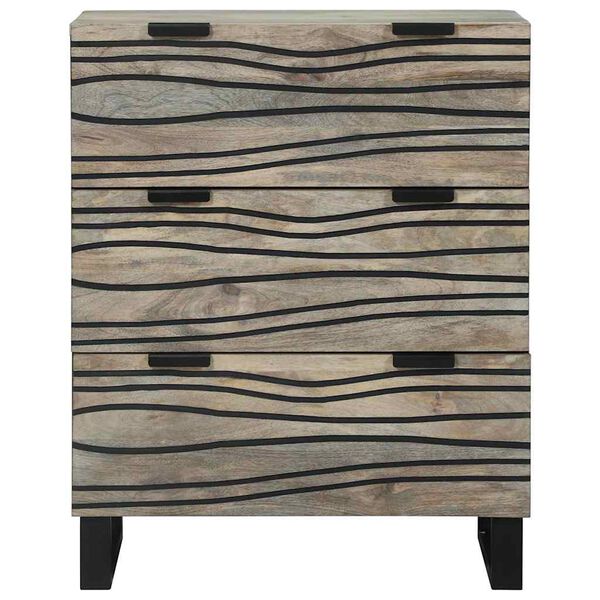 vidaXL Strani šal s predalom Bela 60 x 33.5 x 75 cm Trden mangov les