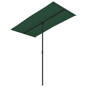 vidaXL Vrtni senčnik z aluminijastim drogom 180x110 cm zelen