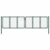 vidaXL Vrtna vrata iz jekla 400 x 125 cm zelena