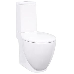 vidaXL Keramična WC &scaron;koljka pretok vode zadaj bela
