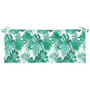 vidaXL Blazina za vrtno klop vzorec listov 120x50x7 cm oxford tkanina