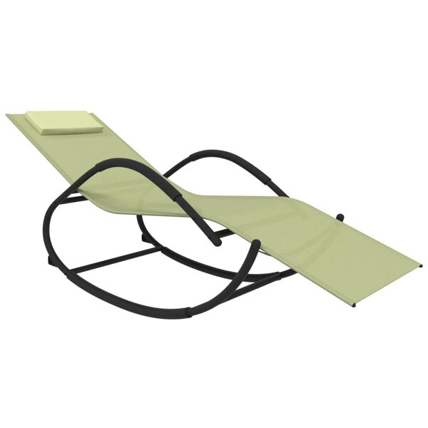 vidaXL Gugalni ležalnik 2 kosa krem jeklo in tekstil