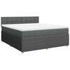 vidaXL Box spring postelja z vzmetnico temno siva 180x200 cm blago