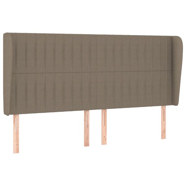 vidaXL Vzglavje z u&scaron;esi taupe 183x23x118/128 cm blago