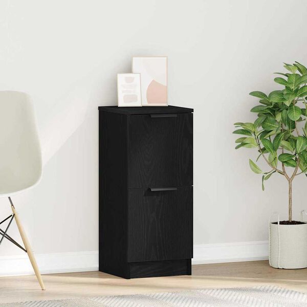 vidaXL Strani šal Črni hrast 30 x 30 x 70 cm Konstruiran les