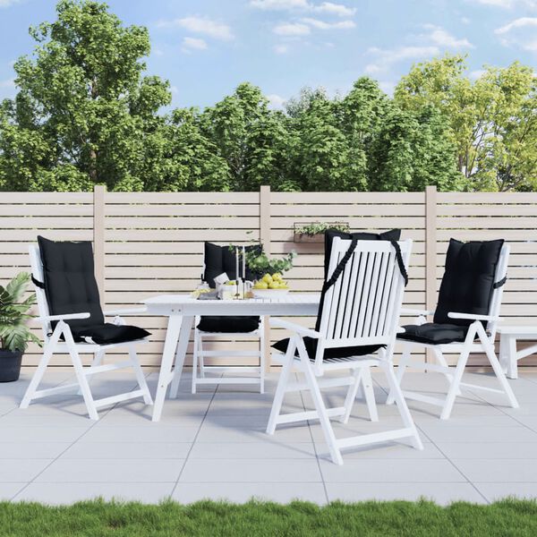 vidaXL Blazine za stole 4 kosi črna oxford tkanina