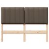 vidaXL Tapecirano vzglavje Rjava in taupe 120 cm Masivno borovo les