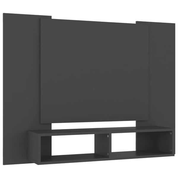 vidaXL Stenska TV omarica siva 120x23,5x90 cm inženirski les
