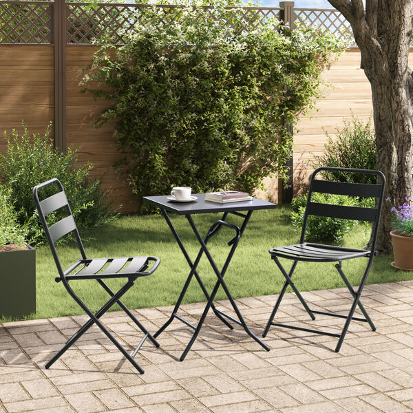 vidaXL Vrtnik Bistro Set 3 pcs Antracit Jeklo