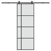 vidaXL Drsna vrata z opremo 76x205 cm ESG steklo in aluminij