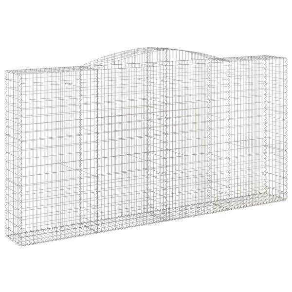 vidaXL Obokane gabion košare 8 kosa 400x50x200/220 cm pocinkano železo