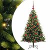 vidaXL Umjetna zložljiva božićna jelka 150 LED Zelena 150 cm PVC in PE