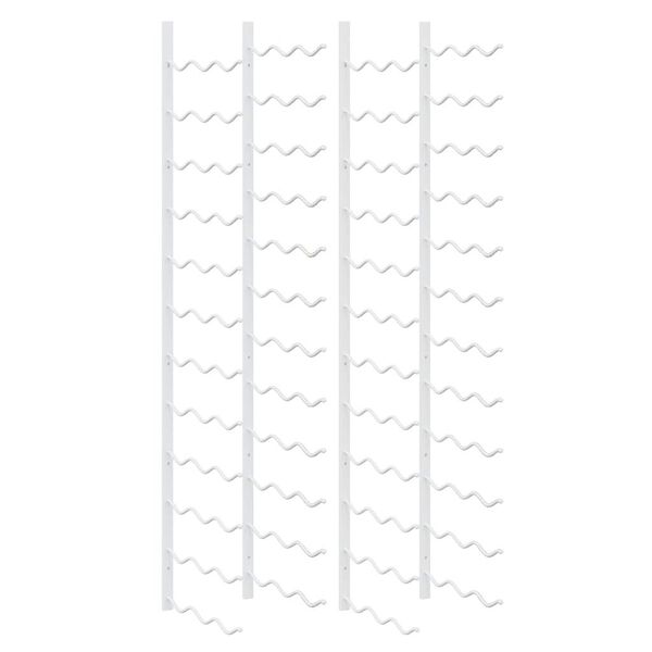 vidaXL Stensko stojalo za vino za 36 steklenic 2 kosa belo železo