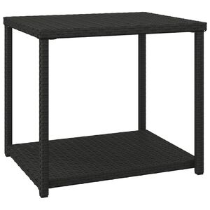 vidaXL Stranska mizica črna 55x45x49 cm poli ratan