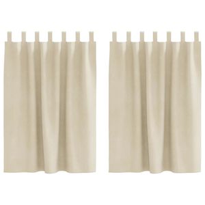 vidaXL Zatemnitvene zavese 2 kos Krem 140 x 140 cm Žamet