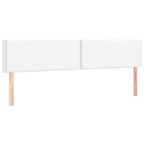 vidaXL Posteljno vzglavje bela 200x5x78/88 cm umetno usnje