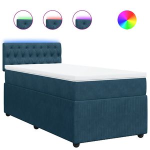 vidaXL Box spring postelja z vzmetnico modra 80x200 cm žamet