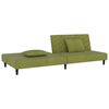 vidaXL Kavč dvosed z leži&scaron;čem in dvema blazinama svetlo zelen žamet