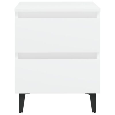 vidaXL Nočna omarica bela 40x35x50 cm iverna plošča