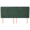 vidaXL Vzglavje z u&scaron;esi temno zeleno 163x23x118/128 cm žamet
