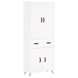 vidaXL Visoka omara bela 69,5x34x180 cm inženirski les