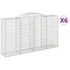 vidaXL Obokane gabion ko&scaron;are 6 kosov 300x50x160/180cm pocinkano železo