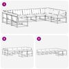 vidaXL Zunanja garnitura za sedenje z blazino 9 pcs Naravna in smetana