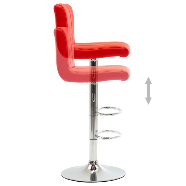 vidaXL Barski stolček rdeče umetno usnje