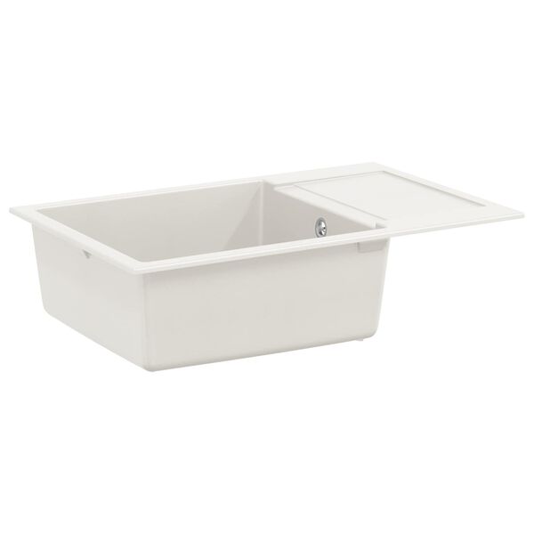 vidaXL Umivalnica Bela 780 x 500 mm 80% Kvarc in 20% Smola