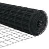 vidaXL Ograja s stebrom Siva 0,6 x 50 m Jeklo in PVC