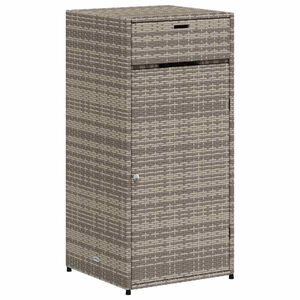 vidaXL Vrtna omara za shranjevanje siva 55x55x111 cm poli ratan