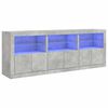 vidaXL Komoda z LED lučkami betonsko siva 181,5x37x67 cm