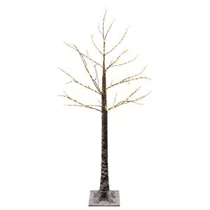 vidaXL Zasnežena božična jelka z LED lučkami Rjava 22 x 22 x 120 cm
