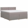 vidaXL Postelja boxspring z vzmetnico Taupe 140 x 200 cm Blago