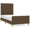 vidaXL Posteljni okvir brez vzmetnice temno rjav 90x200 cm blago