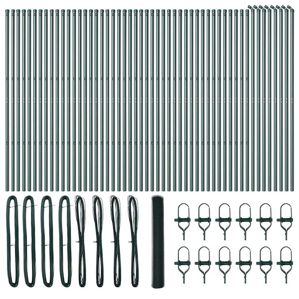 vidaXL Steber ograje. Zelena 100 x 1,2 m (13 mm mreža) Jeklo in PVC