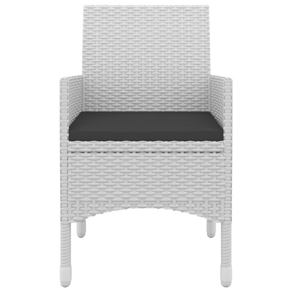 vidaXL Vrtna jedilna garnitura 3-delna z blazinami PE ratan in steklo