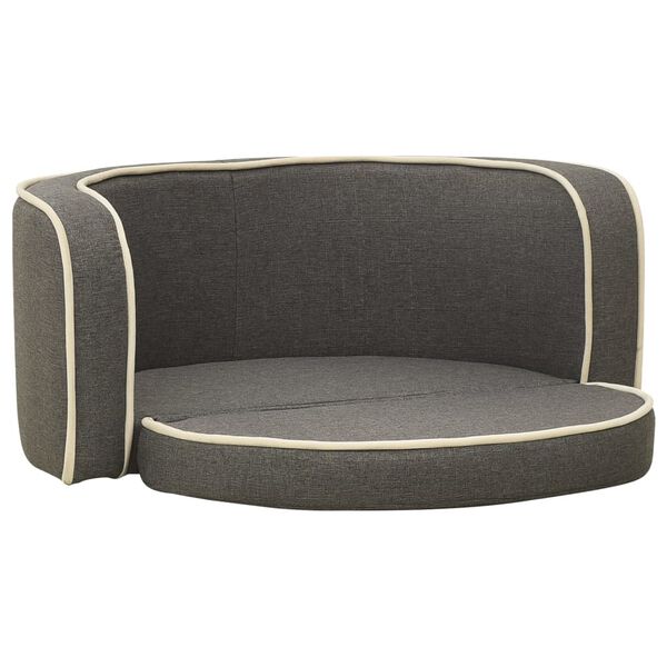 vidaXL Zložljiv pasji kavč siv 76x71x30 cm s platneno pralno blazino