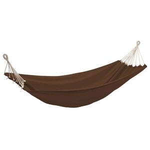 vidaXL Zložljiva viseča mreža za 2 osebi rjava 360 x 150 cm