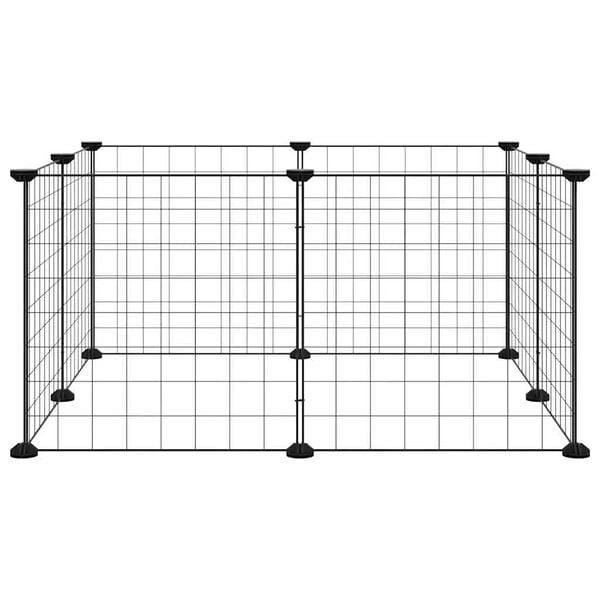 vidaXL 8-delna kletka za hišne ljubljenčke črne barve 35 x 35 cm jeklo