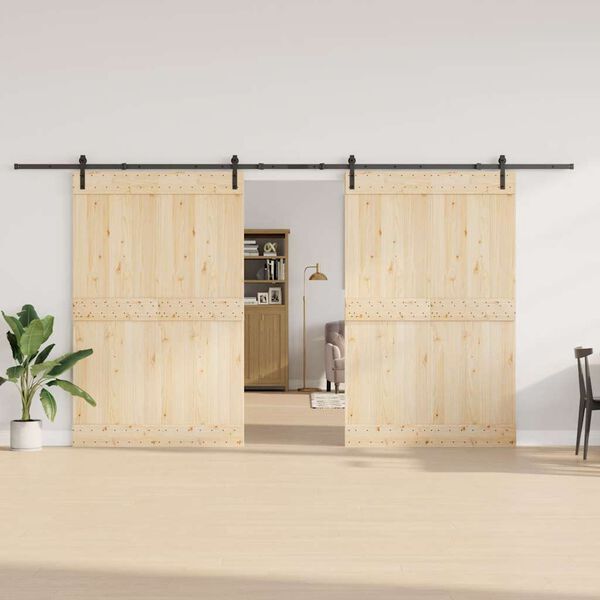 vidaXL Komplet opreme za drsna vrata 427 cm jeklo črne barve